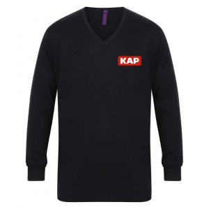H720 KAP Black V Neck Jumper