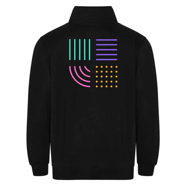 RX305 The Cube Art Collage Pro 1/4 Neck Zip Sweatshirt - Image 2